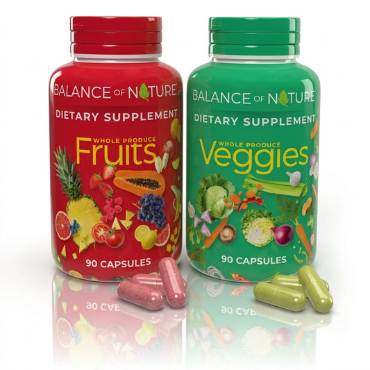 Balance of Nature Fruits & Veggies Capsules Whole Food Vegan 180 Count Set