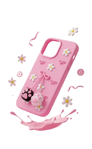 3D Cat Paw Daisy Case