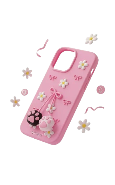 3D Cat Paw Daisy Case