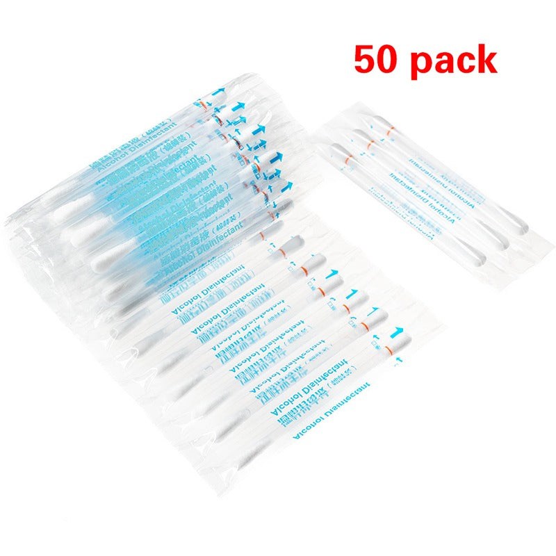 50PCS Medical Alcohol Disposable Emergency Cotton Swab Sticks – Iodine Disinfected First Aid Swabs