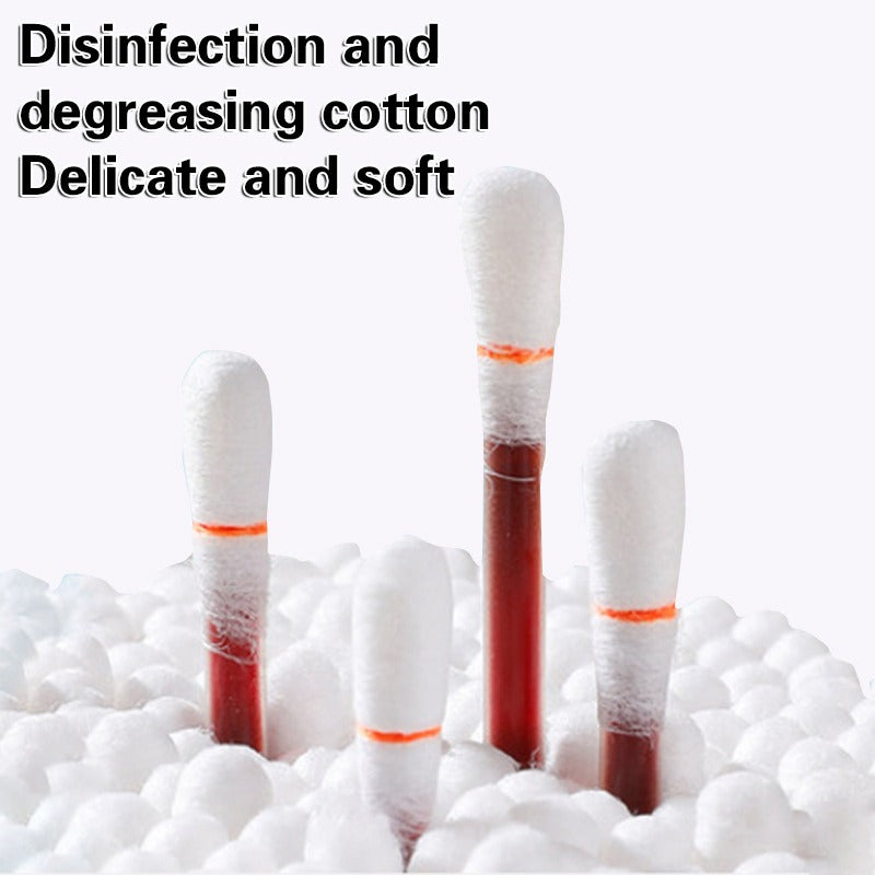 50PCS Medical Alcohol Disposable Emergency Cotton Swab Sticks – Iodine Disinfected First Aid Swabs