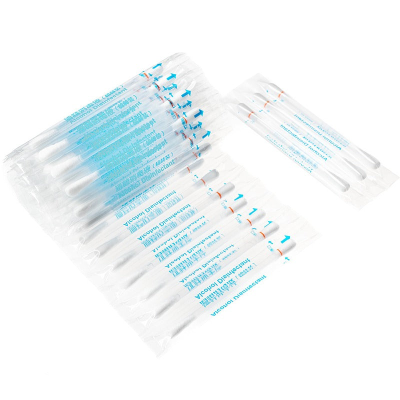 50PCS Medical Alcohol Disposable Emergency Cotton Swab Sticks – Iodine Disinfected First Aid Swabs