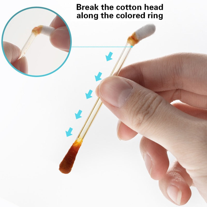 50PCS Medical Alcohol Disposable Emergency Cotton Swab Sticks – Iodine Disinfected First Aid Swabs